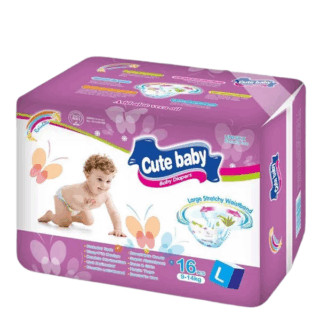 Cute Baby Tape Diapers Large 16pcs
