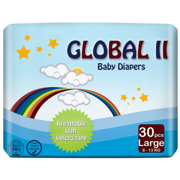 Global II Baby Diapers 30pcs Large 1 Global II Baby Diapers 30pcs Large