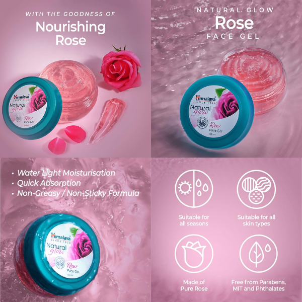 Himalaya Natural Glow Rose Face Gel 100ML Red