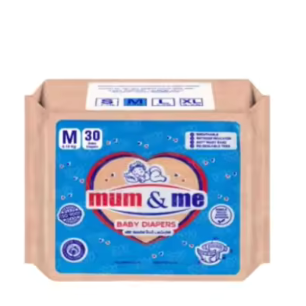 Mum and Me Baby Diaper Medium 30 (Medium Baby Pasting) 1 Mum and Me Baby Diaper Medium 30 (Medium Baby Pasting)