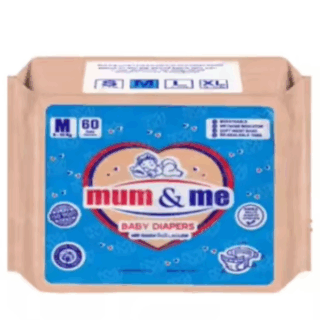 Mum and Me Baby Diaper Medium 60 Medium Baby Pasting