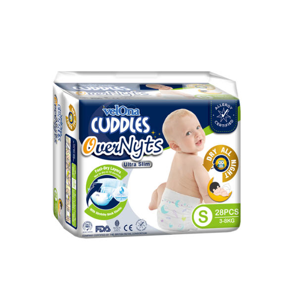 Velona Cuddles - Overnyt tape diaper Small 28PCS 1 Velona Cuddles - Overnyt tape diaper Small 28PCS