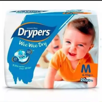 Drypers Wee Wee Dry Disposable Baby Diapers - Medium - 20pcs 1 Drypers Wee Wee Dry Disposable Baby Diapers - Medium - 20pcs