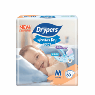Drypers Wee Wee Dry Disposable Baby Diapers Medium 60pcs