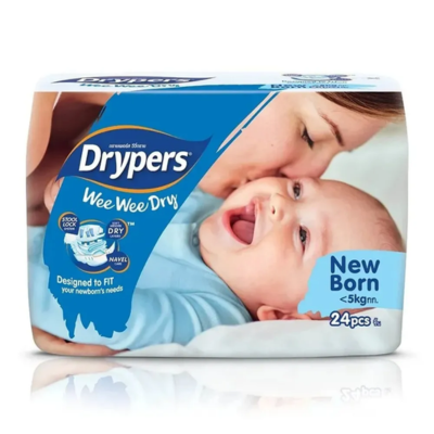 Drypers Wee Wee Dry Disposable Baby Diapers - New Born - 24pcs 1 Drypers Wee Wee Dry Disposable Baby Diapers - New Born - 24pcs
