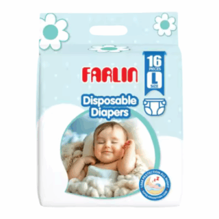FARLIN Large Tape Diapers 12 Hour Wetness Protection Extra Soft 16 PCS