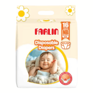 FARLIN New Born Tape Diapers 12 Hour Wetness Protection Extra Soft 16 PCS