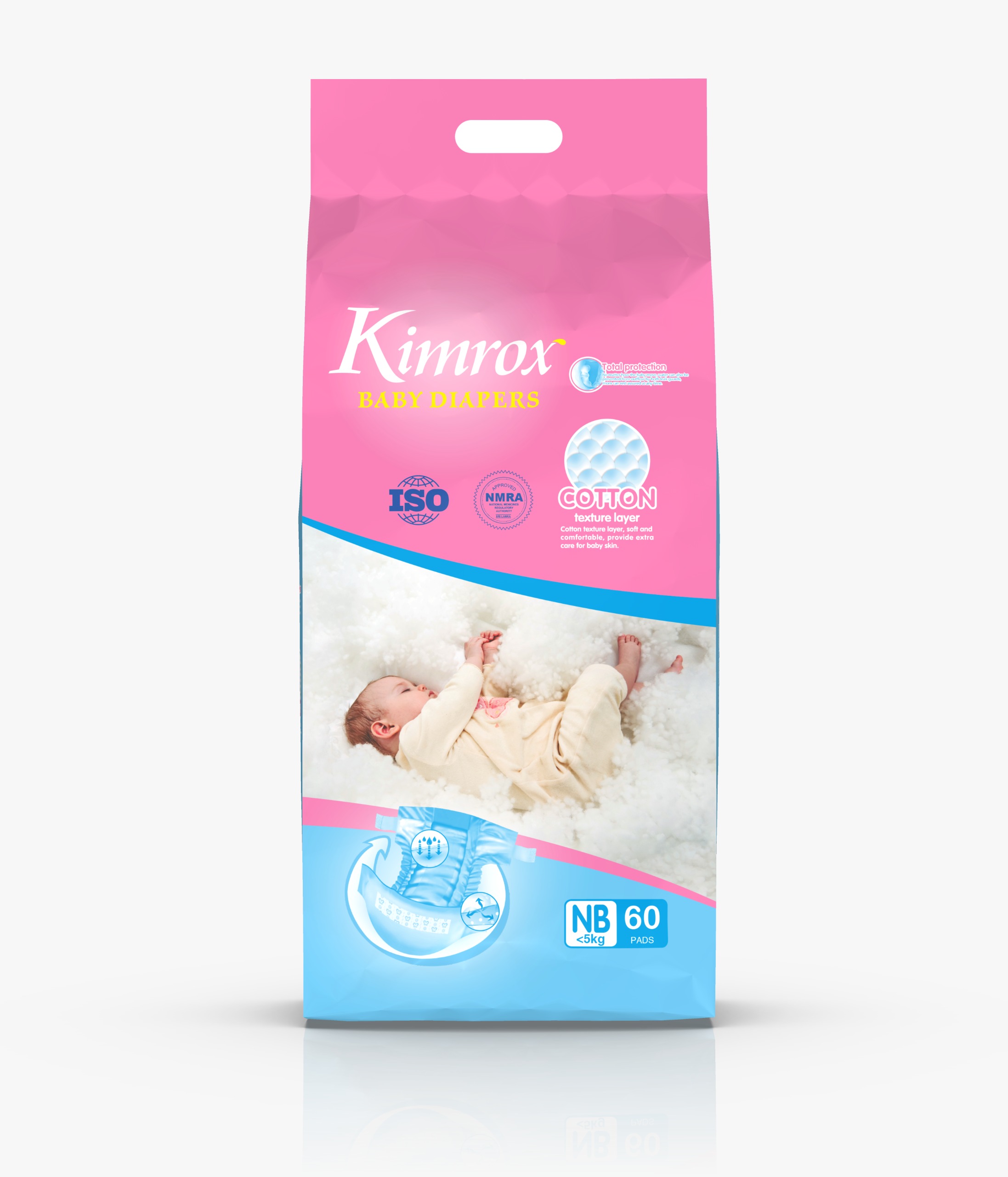 Kimrox Baby Diapers 60PCs New Born 1 Kimrox Baby Diapers 60PCs New Born