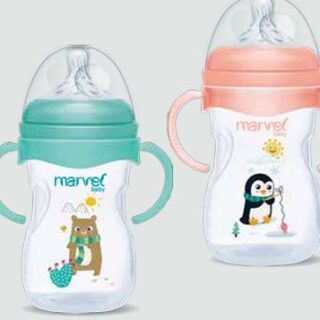 Marvel PP Wide Neck Feeding Bottle With Handle Plastic 240ml