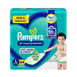 Pampers Baby Diaper Pants Large 64Pcs